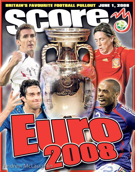 Score cover artwork created for the Euro 2008 championships. News of the World Sport.