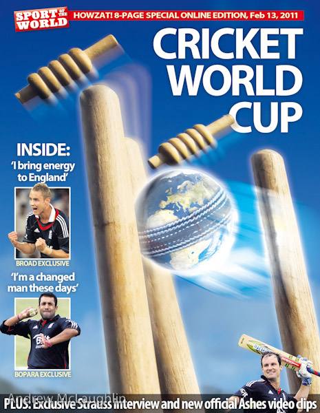 iPad cover artwork created for the Cricket World Cup. News of the World Sport.
